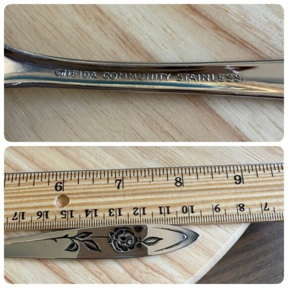 7 Vintage Oneida My Rose Serving Spoons 8 1/4 in - Picture 9 of 9